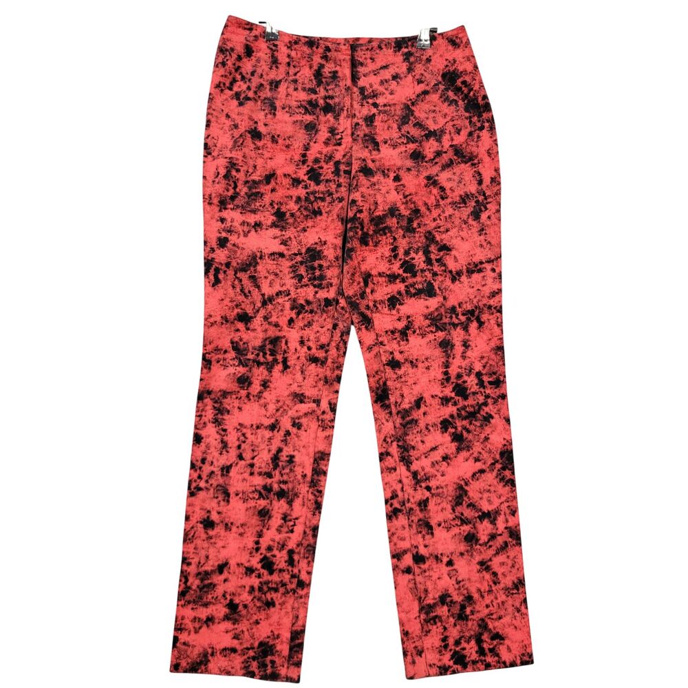 Vintage YVONNE MARIE Red Marbled Mid Rise Stretch Corduroy Pant USA MADE SIZE 12